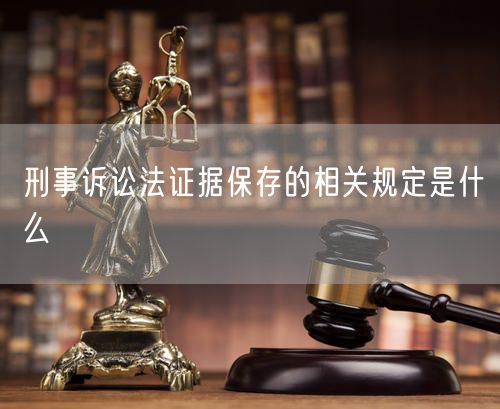 刑事诉讼法证据保存的相关规定是什么