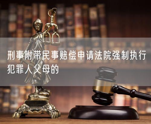 刑事附带民事赔偿申请法院强制执行犯罪人父母的