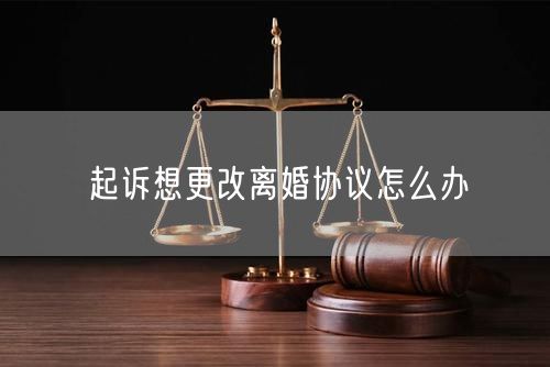 起诉想更改离婚协议怎么办