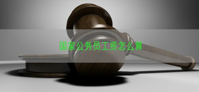 国家公务员工资怎么算