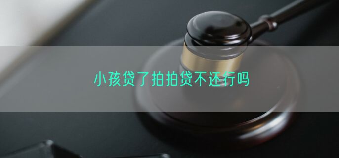 小孩贷了拍拍贷不还行吗