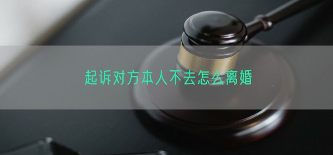 起诉对方本人不去怎么离婚