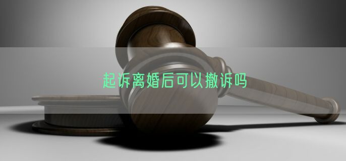 起诉离婚后可以撤诉吗