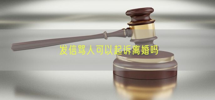 发信骂人可以起诉离婚吗