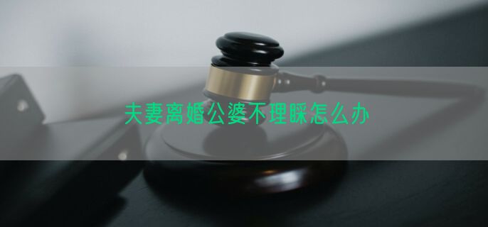 夫妻离婚公婆不理睬怎么办